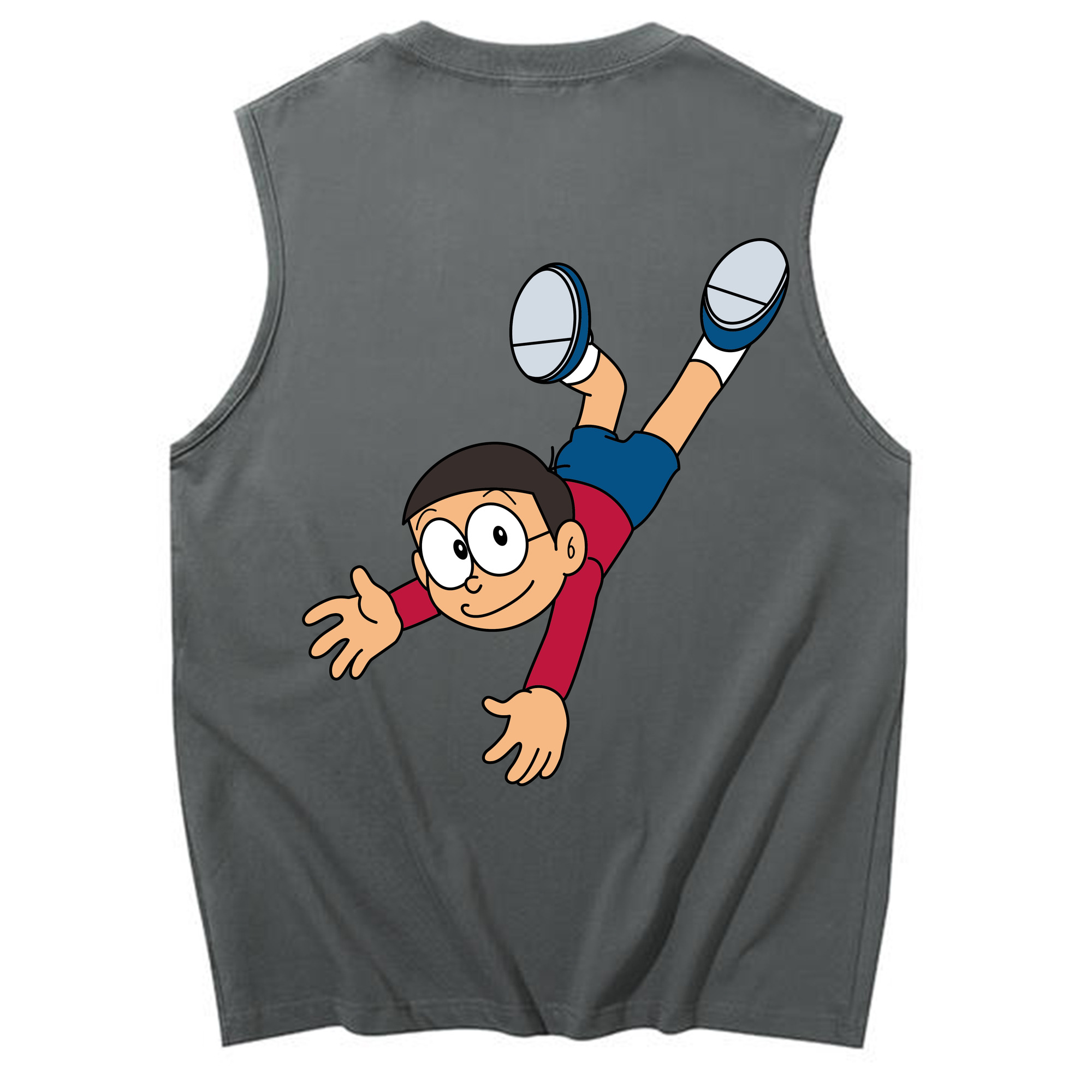 （画像用） ドラえもん 野比 のび太 Doraemon Nobita Nobi コットン100％タンクトップ（背面プリント）